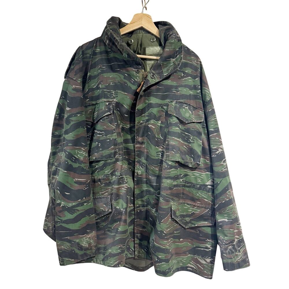 US Military Tiger Stripe Cold Weather Field Jacket size XXL